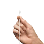 Shure TL47 TwinPlex white subminiature lavalier microphone with omnidirectional capsule and cable connector detail