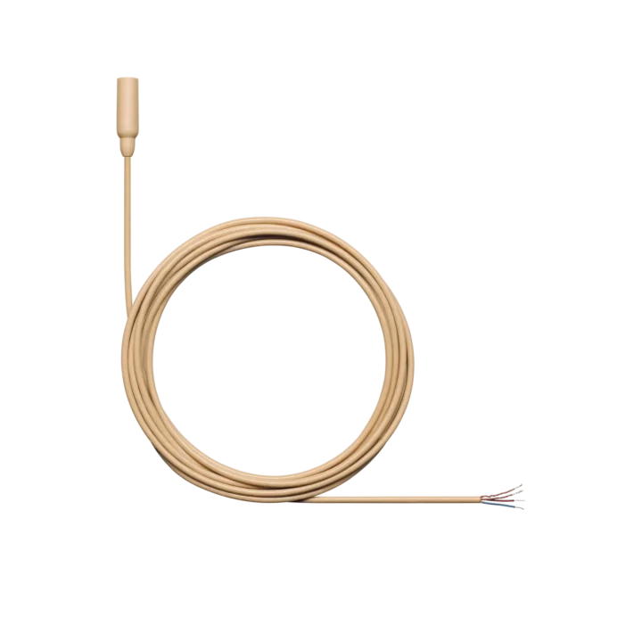 Shure TL48 TwinPlex subminiature lavalier microphone in tan color, front view