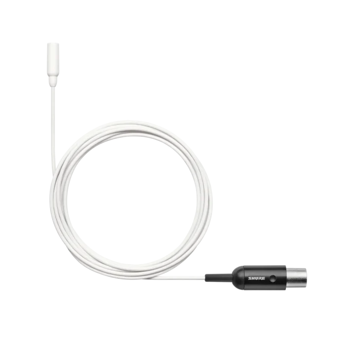 Shure TL48 TwinPlex white subminiature lavalier microphone with omnidirectional capsule and cable