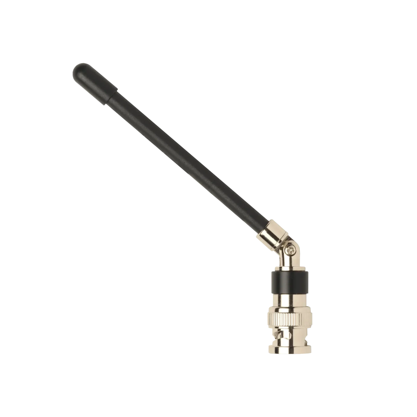 Shure UA400B UHF Antenna Front View Shure UA400B UHF antenna with black housing and connector, front view