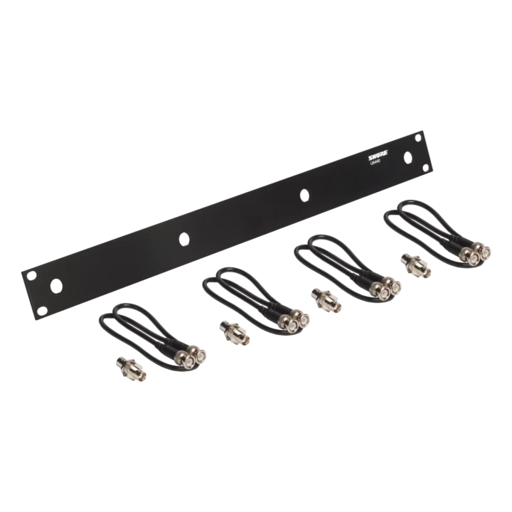 Shure UA440 front mount antenna rack kit with mounting hardware and adjustment controls