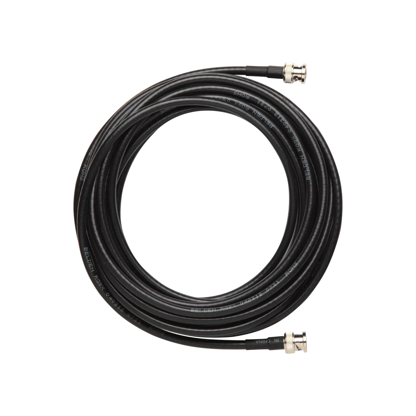 Shure UA825 Coaxial Cable Professional Audio Shure UA825 coaxial cable with connectors displayed on white background