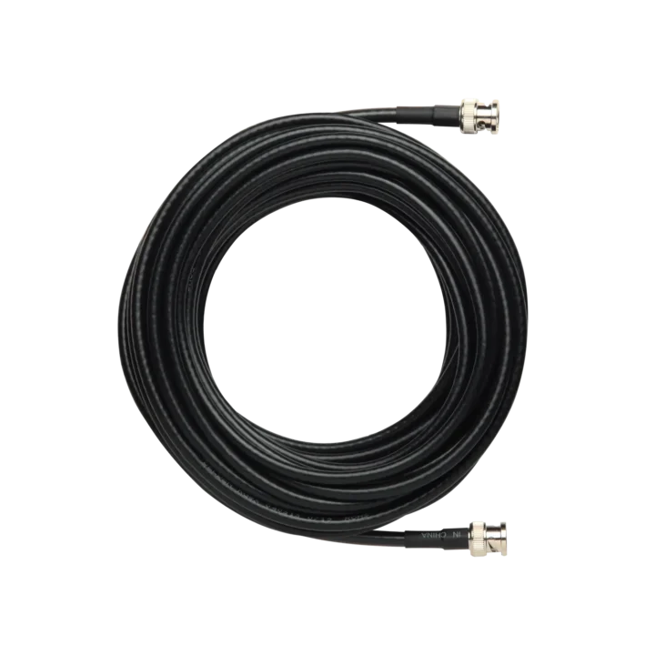 Shure UA850 coaxial cable with connectors displayed on white background