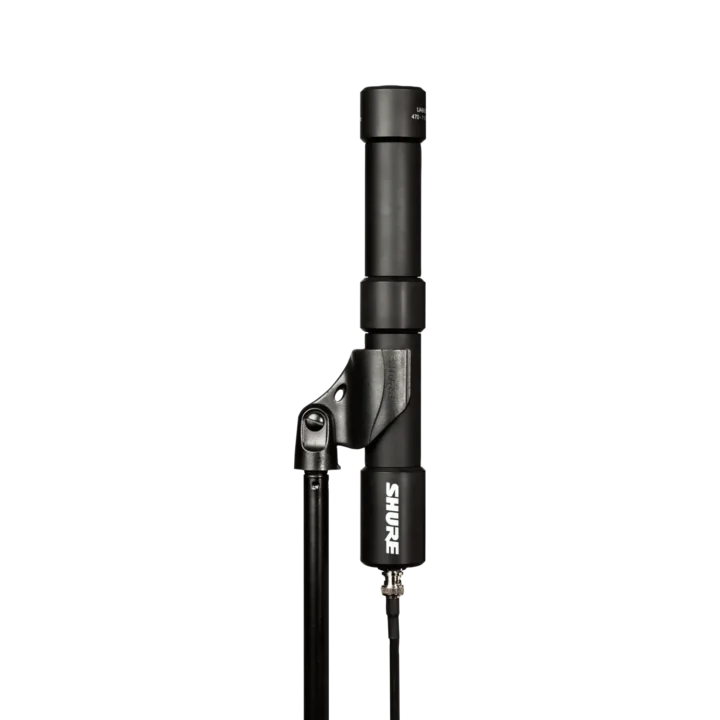 Shure UA860SWB omnidirectional antenna with white housing and mounting bracket assembly