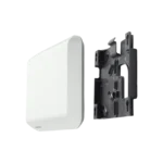 Shure UA864 wall-mounted wideband antenna showing mounting bracket and connector detail