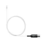 Shure UL4 white cardioid lavalier microphone with MTQG connector, side angle view