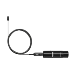 Shure UL4 cardioid lavalier microphone with XLR connector and RPM400 windscreen, black finish side view