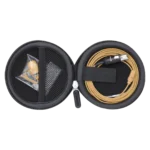 Shure UL4 UniPlex cardioid lavalier microphone with tan finish and MTQG connector detail view