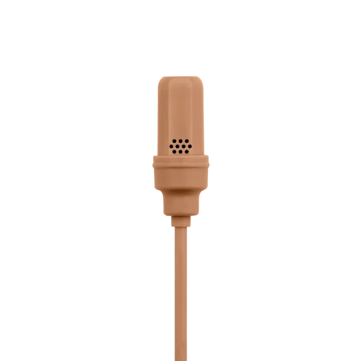 Shure UL4 UniPlex cardioid lavalier microphone with LEMO connector in cocoa color, front view