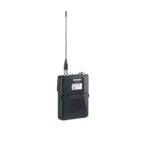 Shure ULXD1 digital bodypack transmitter X52 showing side profile with antenna and controls