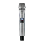 Shure ULXD2/K8 digital handheld transmitter with KSM8 capsule showing professional microphone design and controls
