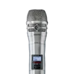 Shure ULXD2/K8 digital handheld wireless microphone transmitter with KSM8 capsule, side profile showing controls