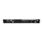Shure ULXD4D-GV dual-channel digital wireless receiver showing rear panel connections and antenna inputs