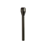 Shure VP64 condenser microphone shown from side angle with capsule and shock mount visible