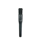 Shure VP88 stereo microphone shown from side angle displaying compact body and XLR connector