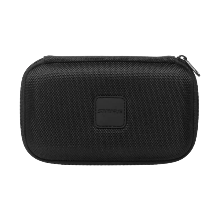 Shure WA153 black carrying case pouch for MX153 lavalier microphone front view