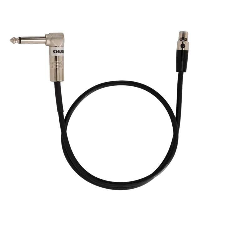 Shure WA304 professional instrument cable with XLR connectors, coiled configuration