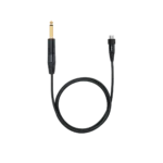 Shure WA305 premium guitar bass cable showing locking thread connector mechanism and professional construction