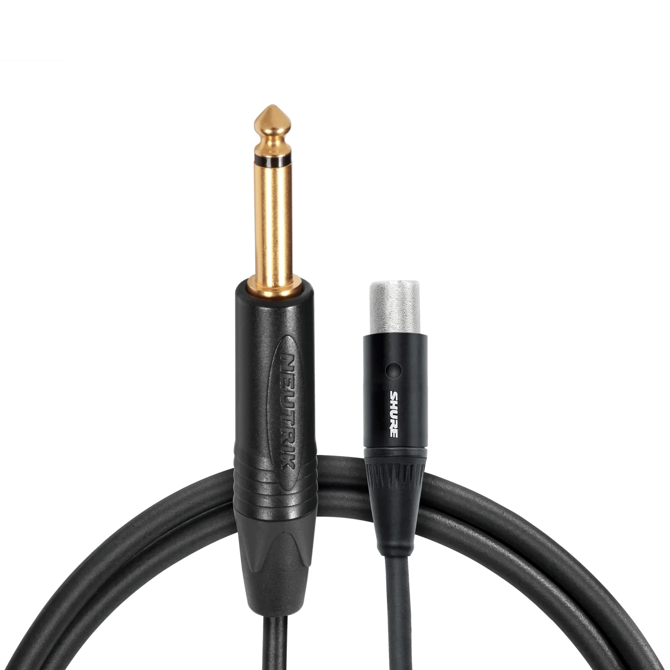 Shure WA306 Instrument Cable Product View Shure WA306 professional instrument cable with XLR connectors and coiled design