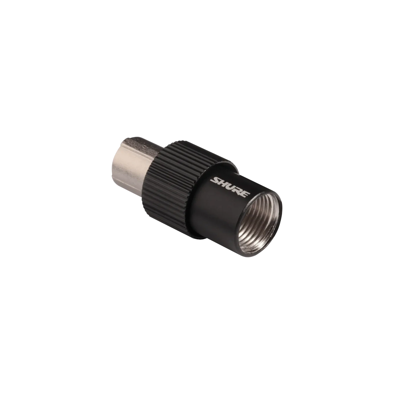 Shure WA445 Wireless Microphone Antenna Front View Shure WA445 omnidirectional wireless antenna with black finish and connector detail