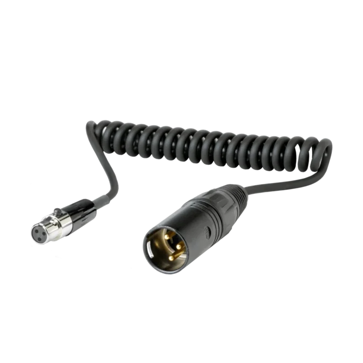 Shure WA451 TA3F-to-XLR audio cable with connectors displayed against white background