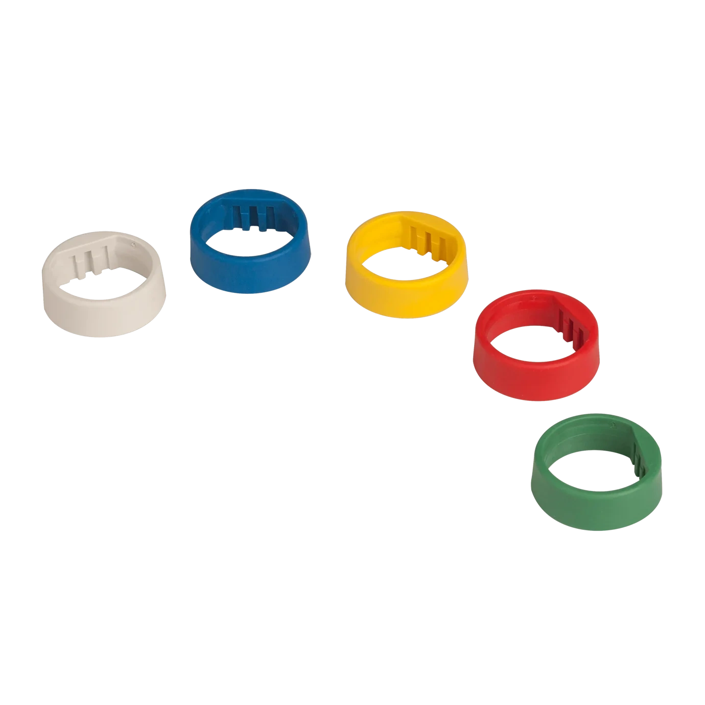 Shure WA616M ID Rings Accessory Front View Shure WA616M ID Rings set showing color-coded identification bands for wireless microphone systems
