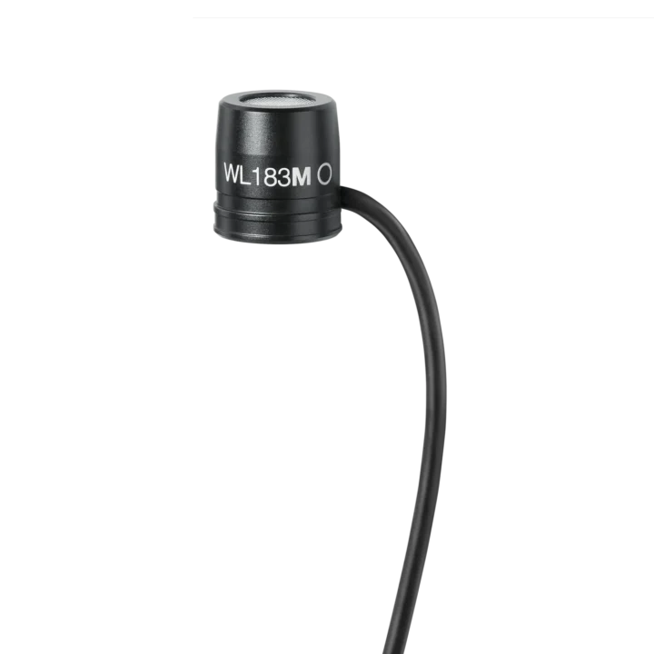 Shure WL183M low-profile omnidirectional lavalier microphone with TA4F connector, black finish