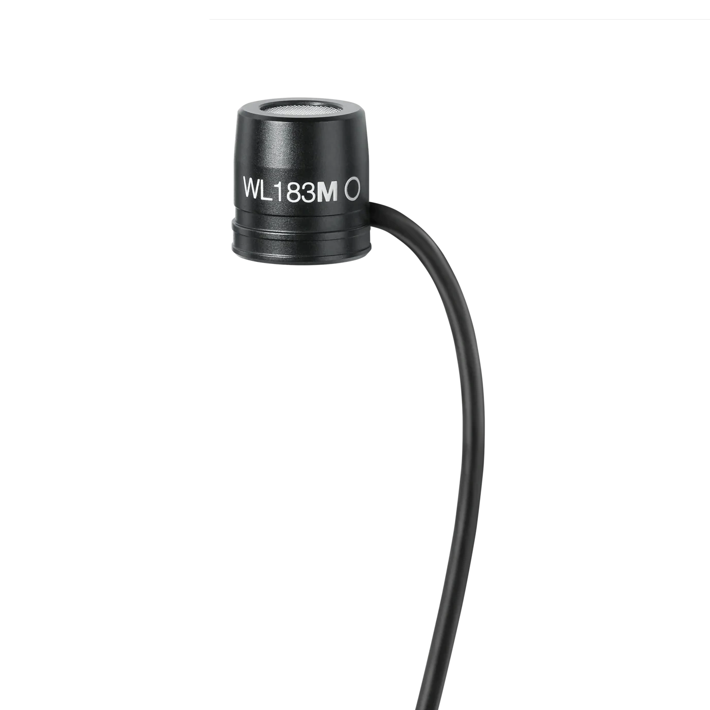 Shure WL183M Omnidirectional Lavalier Microphone Black Shure WL183M low-profile omnidirectional lavalier microphone with TA4F connector, black finish