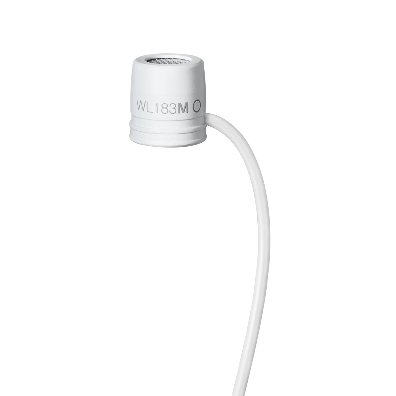 Shure WL183M Omnidirectional Lavalier Microphone White Shure WL183M white omnidirectional lavalier microphone with TA4F connector front view