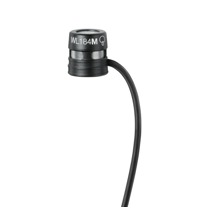 Shure WL184M low-profile supercardioid lavalier microphone with TA4F connector, black finish