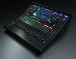 Allen & Heath SQ5+ digital mixer showing fader bank and control surface layout