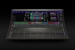 Allen & Heath SQ7+ digital mixer dimensional diagram showing width, depth, and height measurements