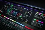 Allen & Heath SQ7+ digital mixer dimensional diagram showing width, depth, and height measurements