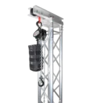 ProX 1 ton manual chain hoist with 30 foot chain, side profile view showing lifting mechanism and rigging hardware