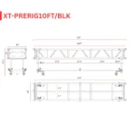 ProX 10-foot pre-rig truss segment with removable rolling base system dimensional specifications diagram