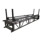 ProX 10-foot pre-rig truss segment with removable rolling base system, black finish, side profile view