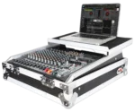 ProX 10U top mount 19 inch slanted mixer case in professional studio setup with audio equipment