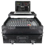 ProX 10U top mount 19-inch slanted mixer case black finish detail showing construction quality