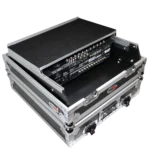 ProX 10U top mount 19 inch slanted mixer case rear panel showing cable management and ventilation