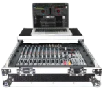 ProX 10U top mount 19 inch slanted mixer case shown from side profile angle