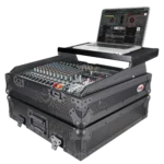 ProX 10U top mount 19-inch slanted mixer case with black finish and angled control panel