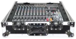 ProX 10U 19-inch topload rack mountable mixer flight case rear panel with cable connections and hardware