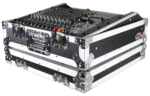 ProX 10U 19-inch topload rack mountable mixer flight case with DMX connectivity, side profile view