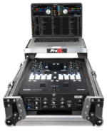 ProX road case dimensional specifications diagram with laptop shelf for Rane Seventy-Two mixer