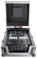ProX road case dimensional specifications diagram with laptop shelf for Rane Seventy-Two mixer