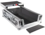 ProX road case dimensional diagram with measurements for Rane Seventy-Two mixer and laptop shelf