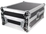 ProX road case dimensional diagram showing measurements and laptop shelf specifications for Rane Seventy-Two mixer