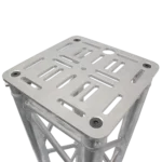 ProX 12 inch aluminum truss top plate with 8mm slotted holes and twist lock connectors close-up