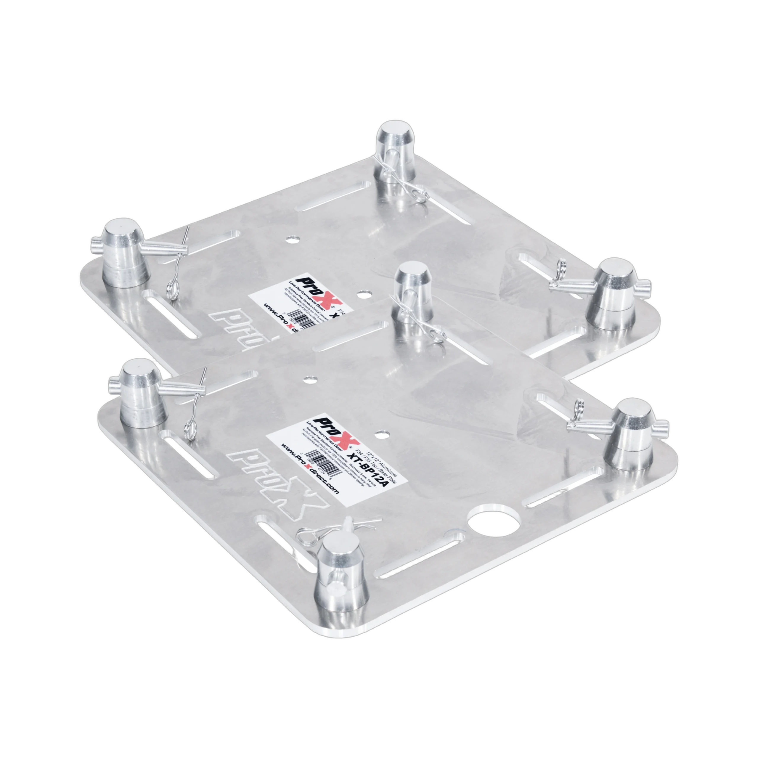 ProX 12 Inch Aluminum Truss Top Plate Pair ProX pair of 12 inch aluminum 6mm truss top plates with connectors for F34 F32 F31 conical square truss