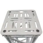 ProX 12 inch aluminum truss top plate rear panel showing twist lock connectors and mounting hardware